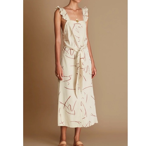 Anthropologie Sancia Ines Ruffle Dress in Nude. Size XS. NWOT - Picture 5 of 13